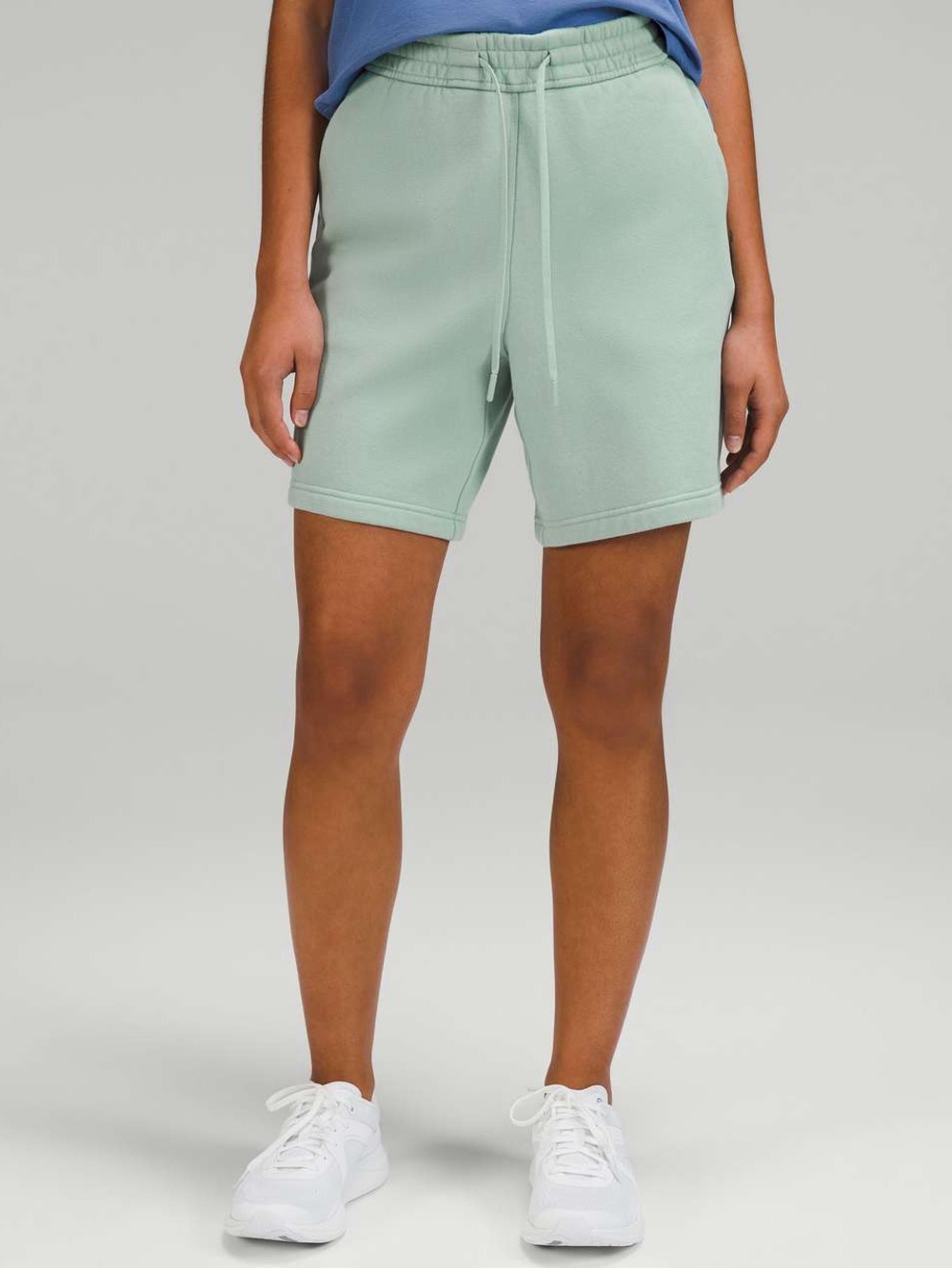 Lululemon Loungeful Fleece High-Rise Short 7" Silver Blue Size 6
